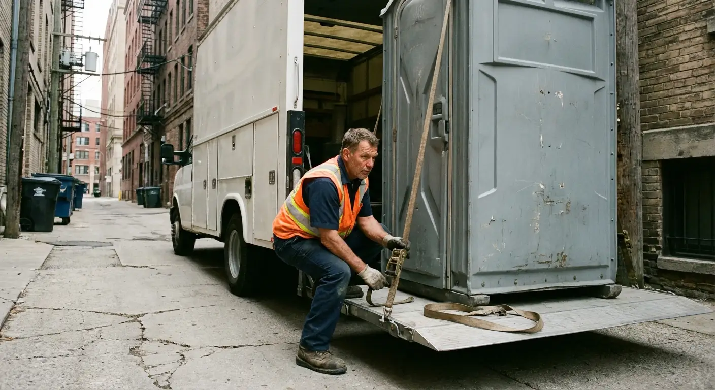 Portable sanitation services in Downtown Delton