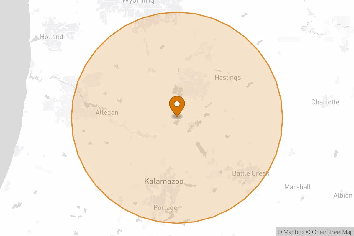 service area service area map in Delton, MI